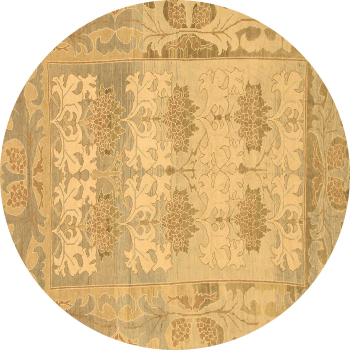 Round Machine Washable Oriental Brown Traditional Rug, wshabs1201brn