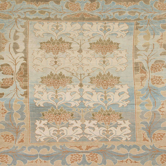 Square Abstract Brown Oriental Rug, abs1201