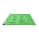 Sideview of Machine Washable Oriental Emerald Green Traditional Area Rugs, wshabs1201emgrn