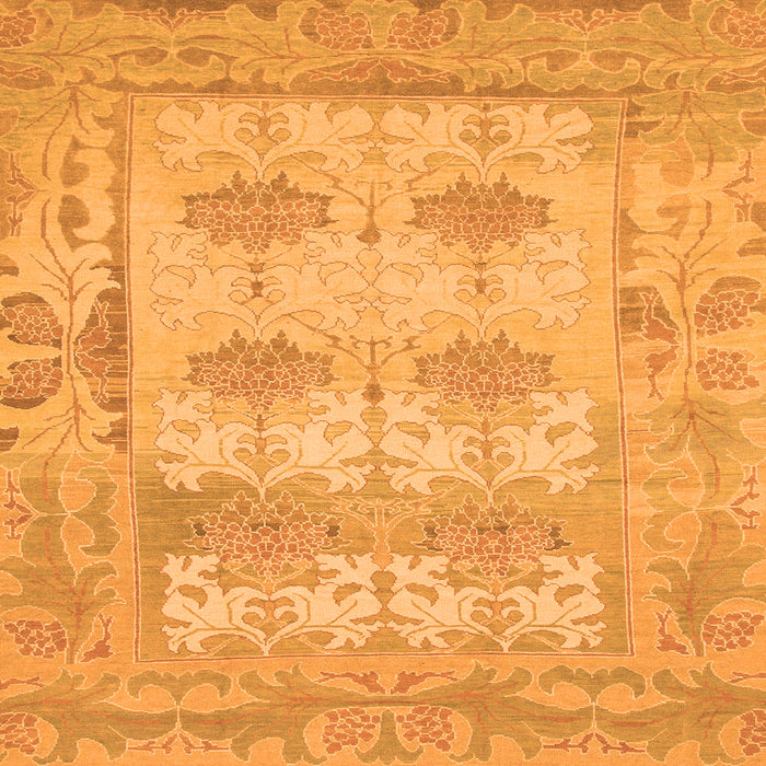Square Oriental Orange Traditional Rug, abs1201org