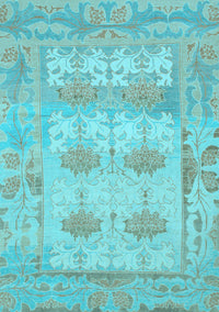 Oriental Light Blue Traditional Rug, abs1201lblu