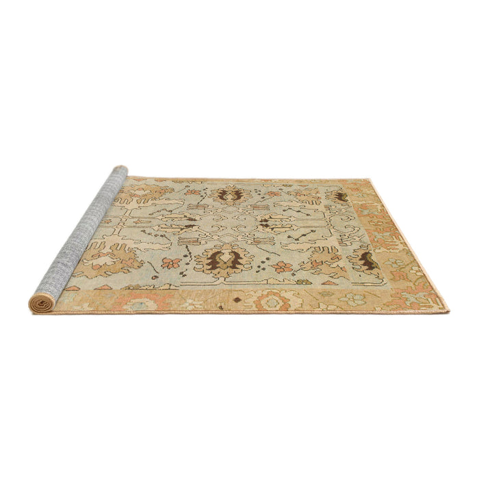 Sideview of Machine Washable Abstract Gold Rug, wshabs1202