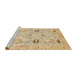 Sideview of Machine Washable Abstract Gold Rug, wshabs1202