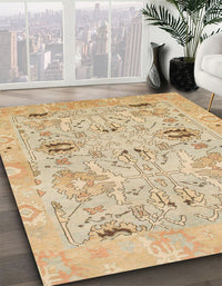 Abstract Gold Oriental Rug, abs1202