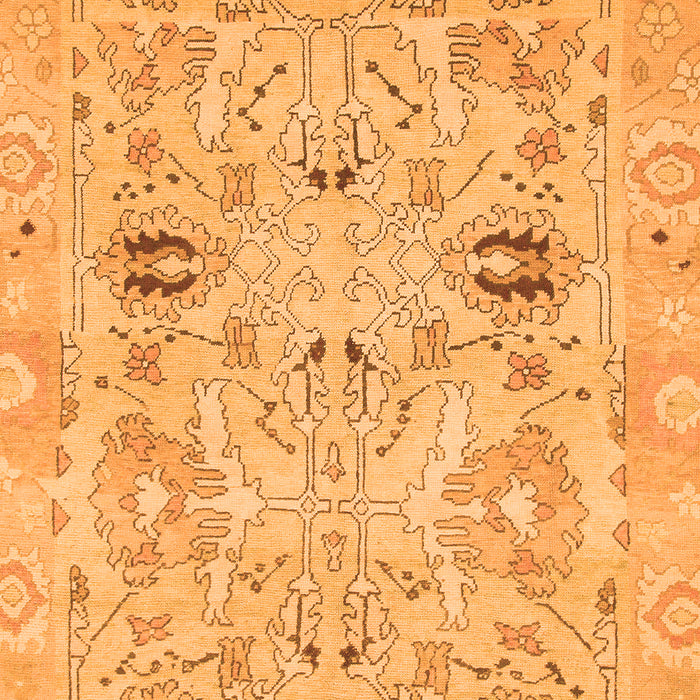 Machine Washable Oriental Orange Traditional Area Rugs, wshabs1202org