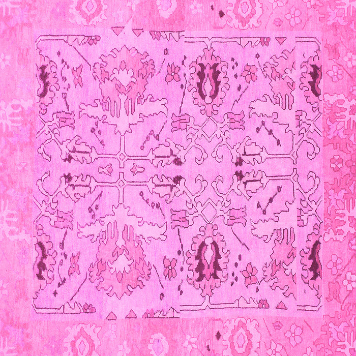 Square Oriental Pink Traditional Rug, abs1202pnk