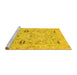 Sideview of Machine Washable Oriental Yellow Traditional Rug, wshabs1202yw