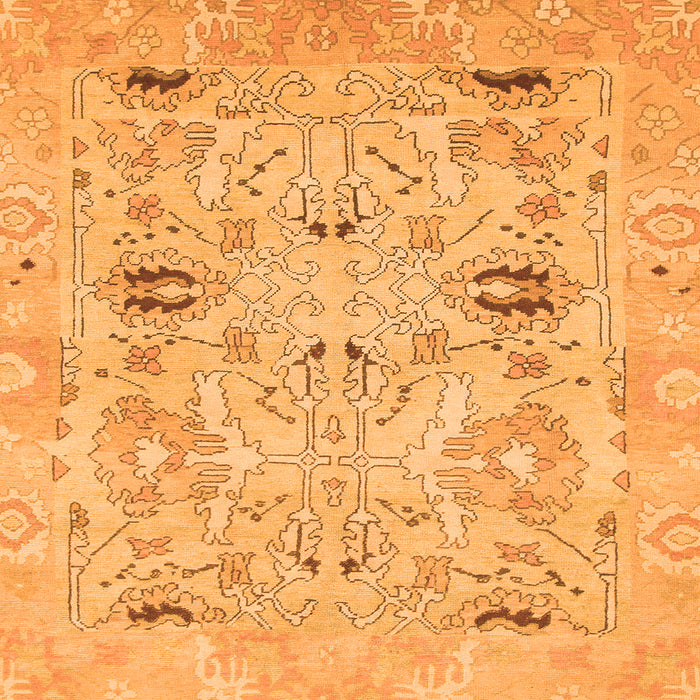 Square Oriental Orange Traditional Rug, abs1202org