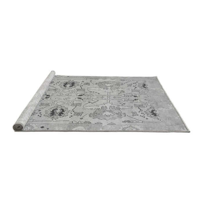Sideview of Machine Washable Oriental Gray Traditional Rug, wshabs1202gry