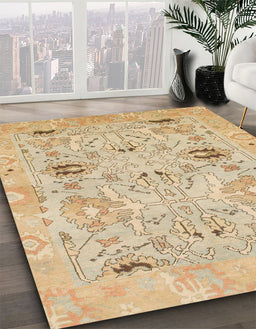 Machine Washable Abstract Gold Rug in a Family Room, wshabs1202