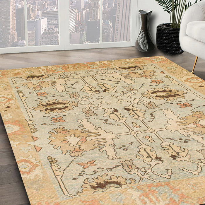 Machine Washable Abstract Gold Rug in a Family Room, wshabs1202
