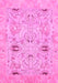 Machine Washable Oriental Pink Traditional Rug, wshabs1202pnk