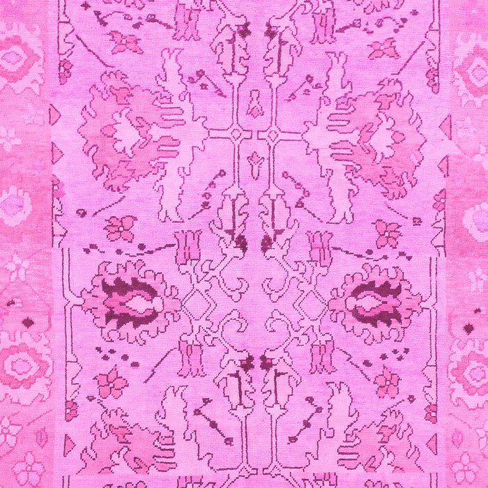 Machine Washable Oriental Pink Traditional Rug, wshabs1202pnk