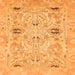 Square Machine Washable Oriental Orange Traditional Area Rugs, wshabs1202org