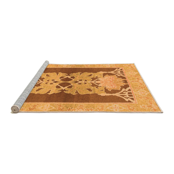 Sideview of Machine Washable Abstract Orange Modern Area Rugs, wshabs1203org