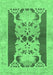 Machine Washable Abstract Emerald Green Modern Area Rugs, wshabs1203emgrn
