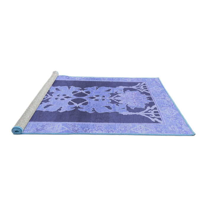Sideview of Machine Washable Abstract Blue Modern Rug, wshabs1203blu