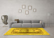 Machine Washable Abstract Yellow Modern Rug in a Living Room, wshabs1203yw