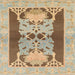 Square Abstract Light Brown Modern Rug, abs1203