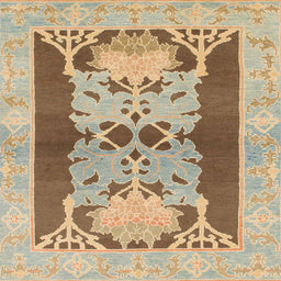 Square Machine Washable Abstract Light Brown Rug, wshabs1203