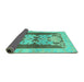 Sideview of Abstract Turquoise Modern Rug, abs1203turq