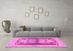 Machine Washable Abstract Pink Modern Rug in a Living Room, wshabs1203pnk