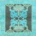 Square Machine Washable Abstract Light Blue Modern Rug, wshabs1203lblu