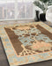 Abstract Light Brown Modern Rug in Family Room, abs1203