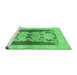 Sideview of Machine Washable Abstract Emerald Green Modern Area Rugs, wshabs1203emgrn
