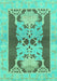 Machine Washable Abstract Turquoise Modern Area Rugs, wshabs1203turq