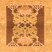 Square Machine Washable Abstract Orange Modern Area Rugs, wshabs1203org