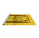 Sideview of Machine Washable Abstract Yellow Modern Rug, wshabs1203yw