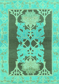 Abstract Turquoise Modern Rug, abs1203turq