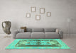 Machine Washable Abstract Turquoise Modern Area Rugs in a Living Room,, wshabs1203turq