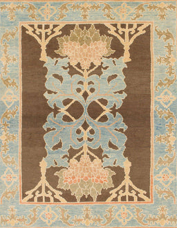 Abstract Light Brown Modern Rug, abs1203