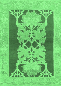 Abstract Emerald Green Modern Rug, abs1203emgrn