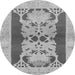 Round Machine Washable Abstract Gray Modern Rug, wshabs1203gry