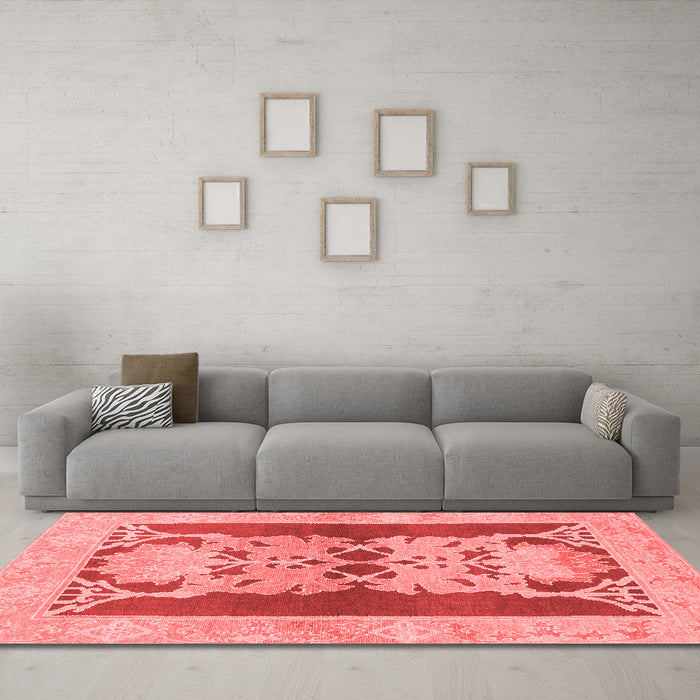 Modern Red Washable Rugs