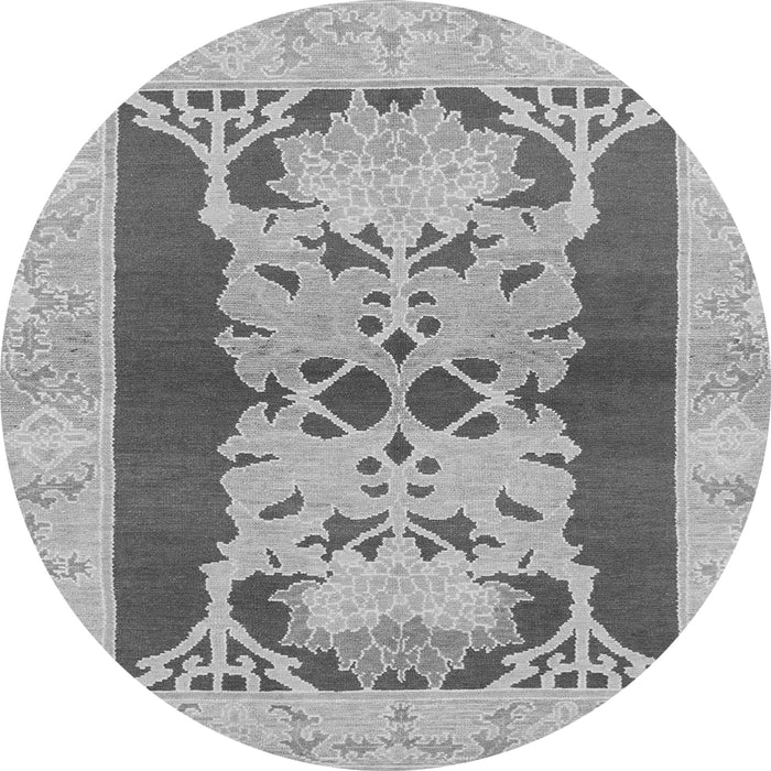 Round Abstract Gray Modern Rug, abs1203gry