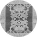 Round Abstract Gray Modern Rug, abs1203gry