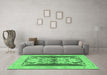 Machine Washable Abstract Emerald Green Modern Area Rugs in a Living Room,, wshabs1203emgrn
