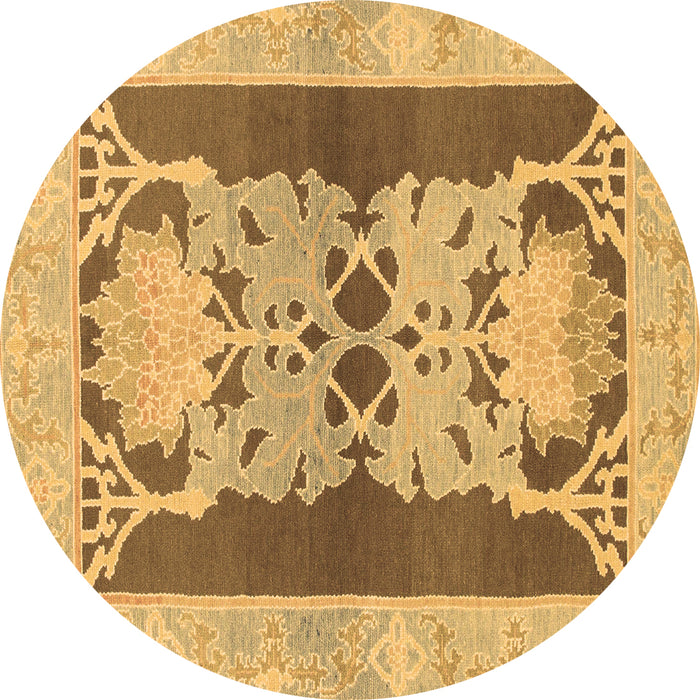 Round Abstract Brown Modern Rug, abs1203brn