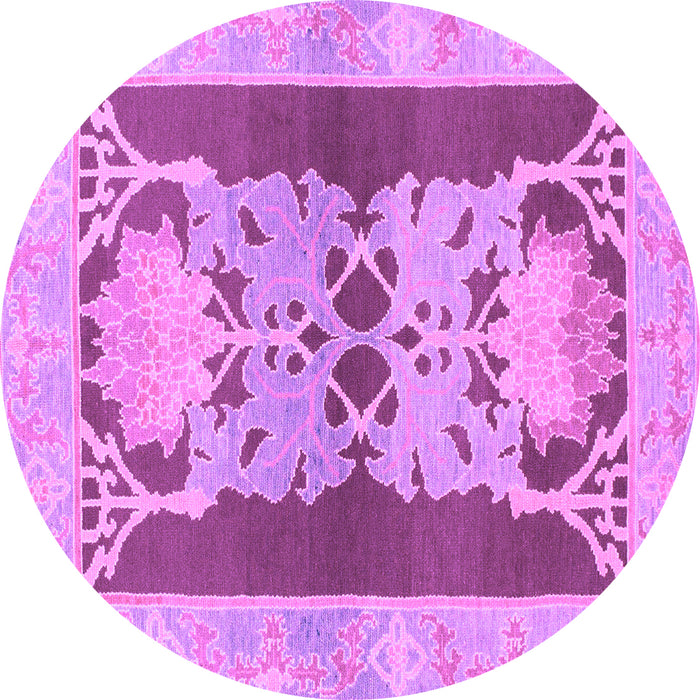 Round Abstract Purple Modern Rug, abs1203pur