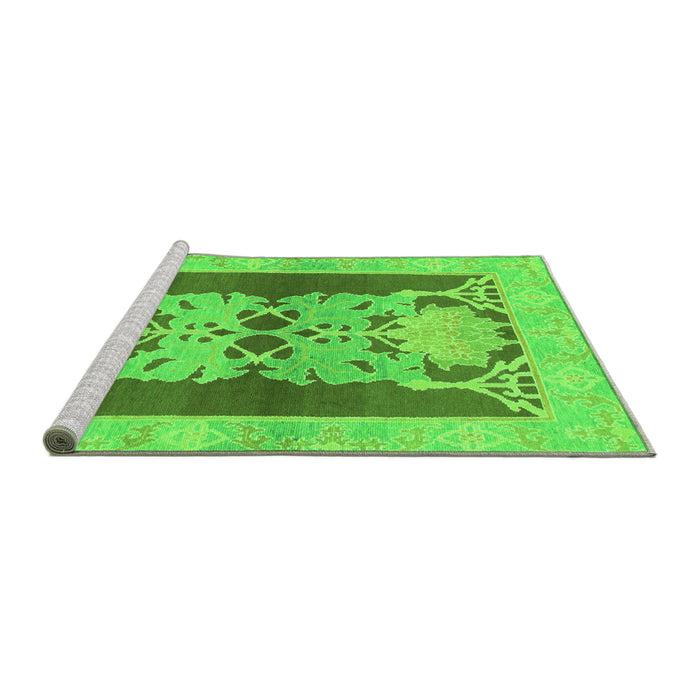 Sideview of Machine Washable Abstract Green Modern Area Rugs, wshabs1203grn