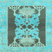 Square Abstract Light Blue Modern Rug, abs1203lblu