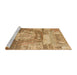 Sideview of Machine Washable Abstract Orange Rug, wshabs1204