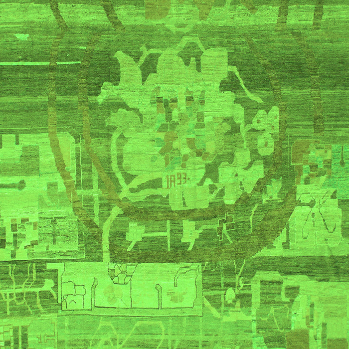 Machine Washable Abstract Green Modern Area Rugs, wshabs1204grn