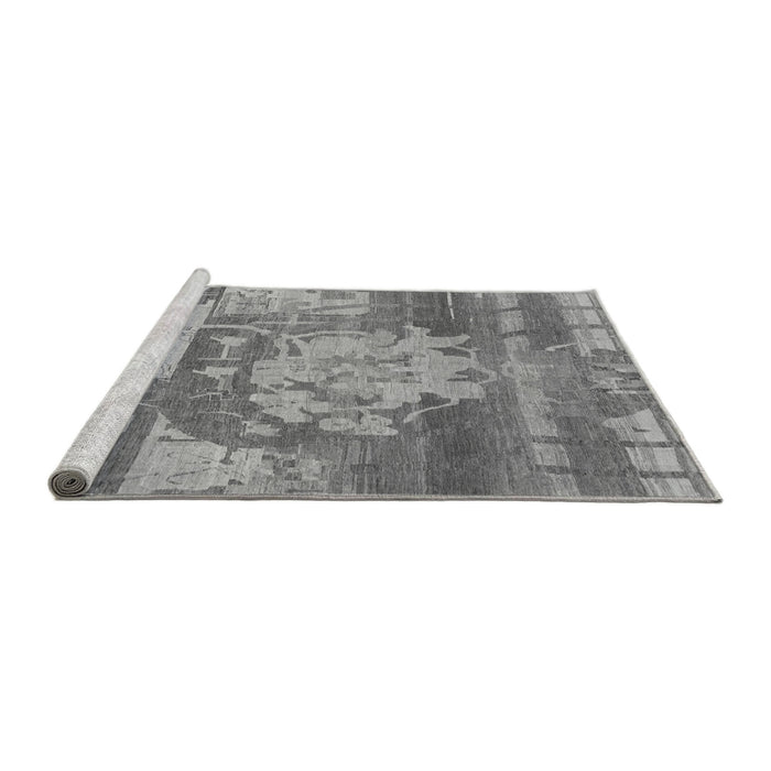 Sideview of Machine Washable Abstract Gray Modern Rug, wshabs1204gry