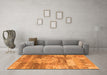 Machine Washable Abstract Orange Modern Area Rugs in a Living Room, wshabs1204org