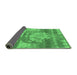 Sideview of Abstract Emerald Green Modern Rug, abs1204emgrn